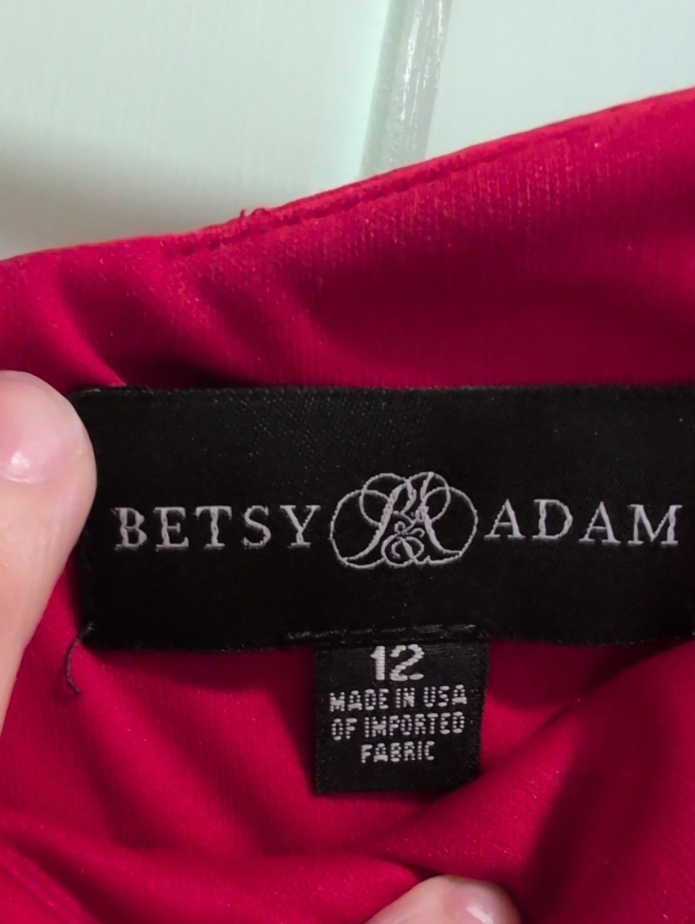 Betsy & Adam Off-Shoulder Red Mermaid Gown with Flounced Sleeves Size 12 💃 - Picture 2 of 7